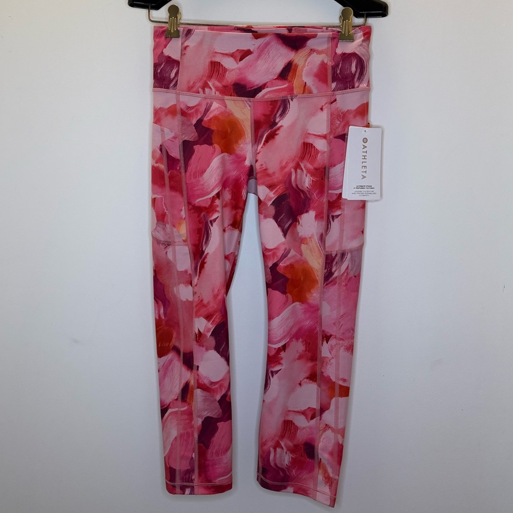 Athleta Pink Floral Leggings
